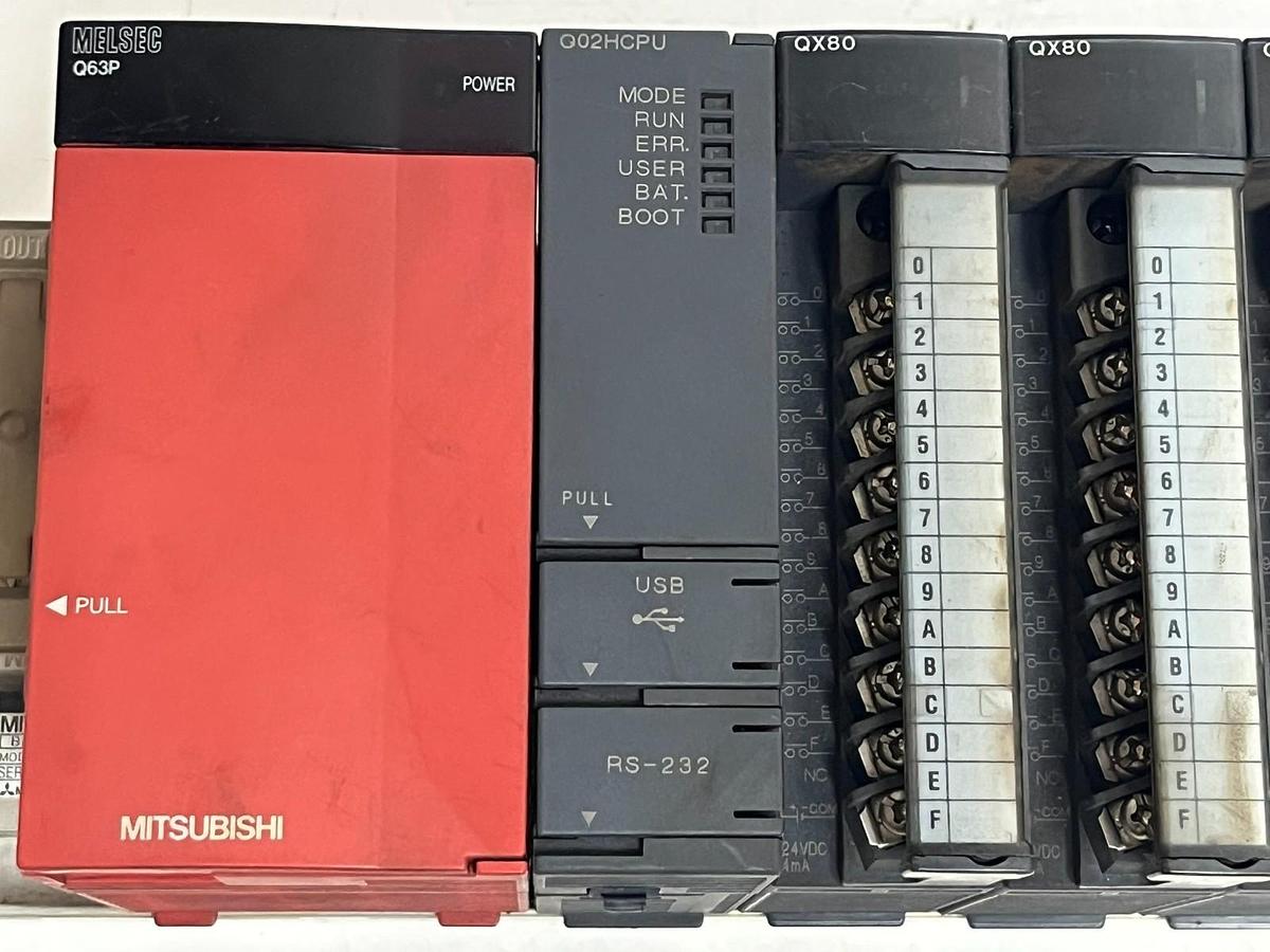 Used Mitsubishi MELSEC-Q PLC Assembly Q312B Q63P Q02HCPU QX80 QY80 QJ71DN91