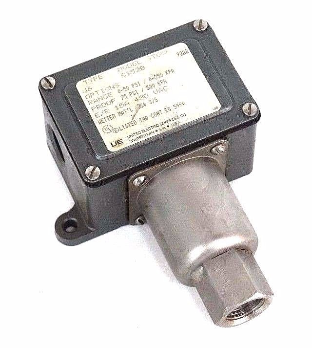 Used NEW UNITED ELECTRIC J6-S152B PRESSURE SWITCH J6S152B, 0-50PSI RANGE