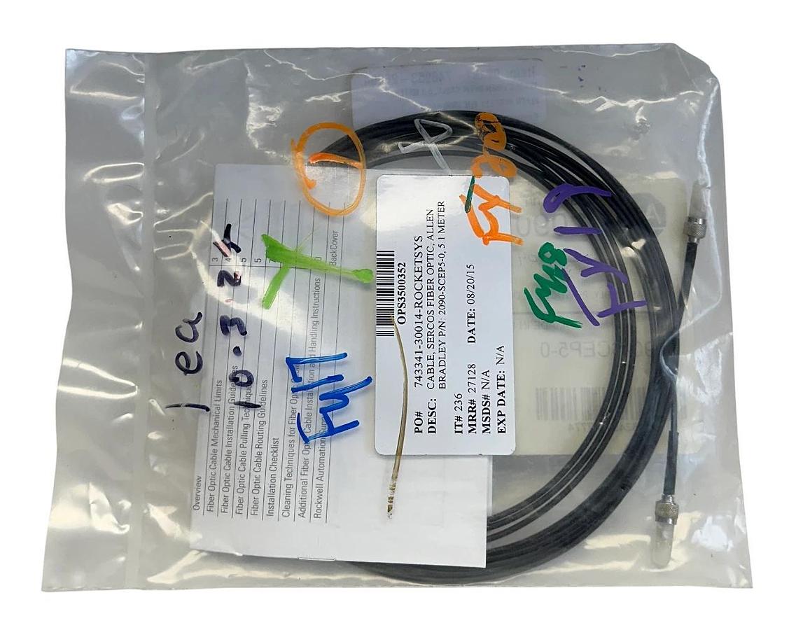 Used ALLEN BRADLEY 2090-SCEP5-0 /E Kinetix FIBER PLASTIC OPTIC CABLE ASSEMBLY 5M NSFS