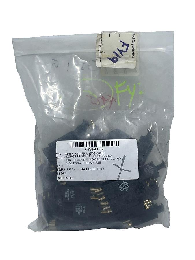 Used Lot of 50 Circa Telecom 3B1E Analog 5-Pin Gas Fuse Module 10kA 350V New Surplus