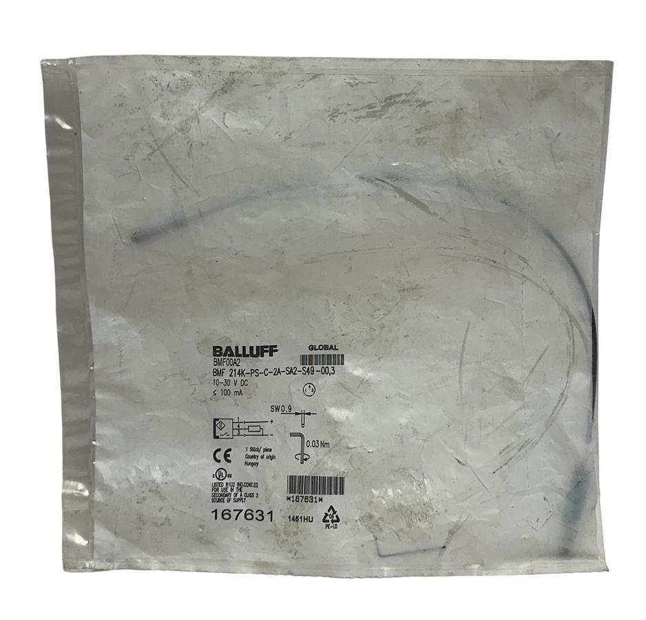 Used 2 BALLUFF BMF 214K-PS-C-2A-SA2-S49-00,3 / BMF00A2 MAGNETIC CYLINDER SENSORS NSFS