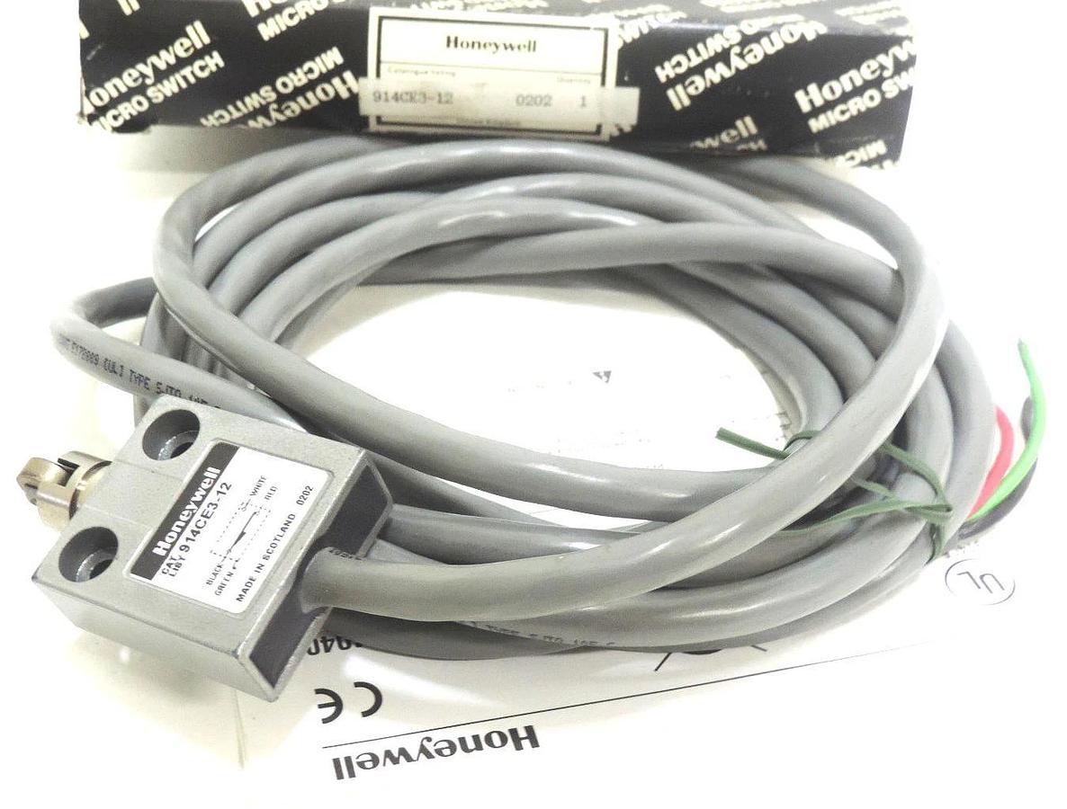 Used NIB HONEYWELL 914CE3-12 PLUNGER SWITCH EN60947-5-1, SERIES 914CE 12FT CABLE