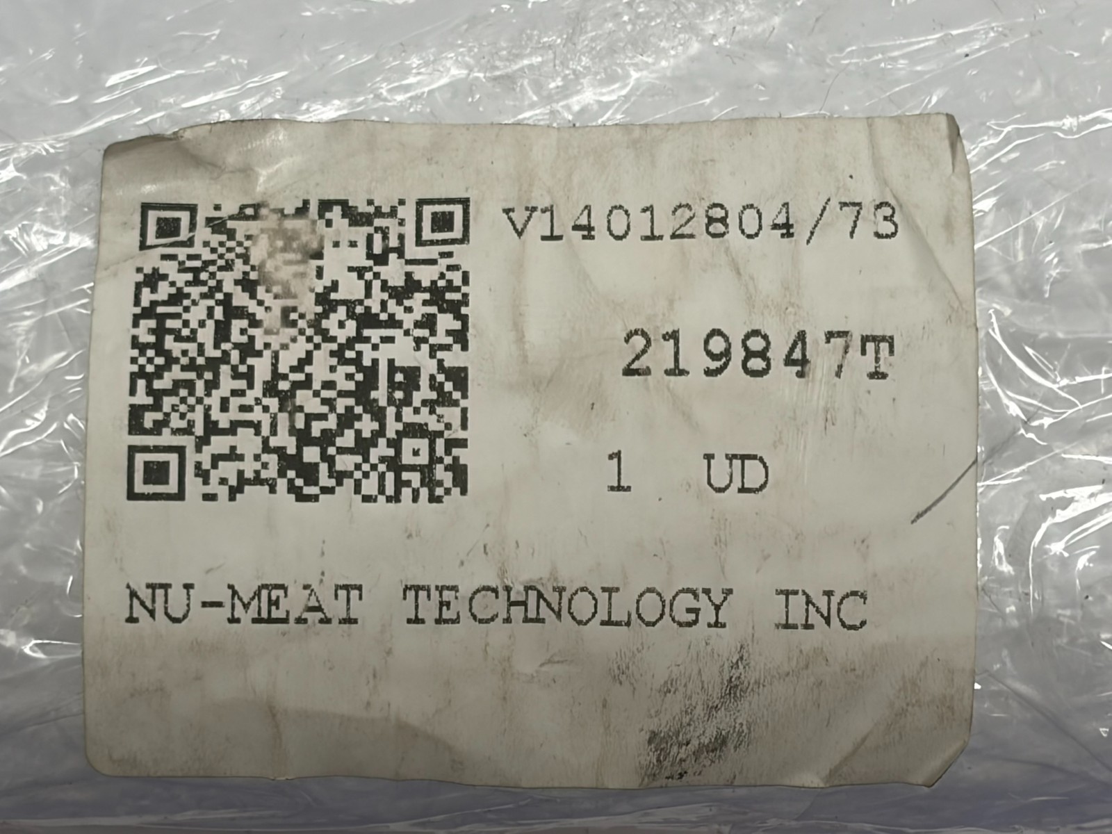 Used Nu-Meat Technology 219847T Blue Scraper Blade Guide Strip V14012804/73 New