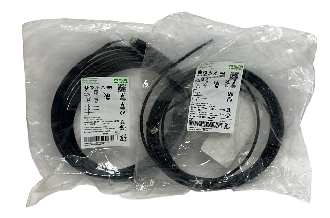 2 MURR ELEKTRONIK 7000-08041-6100500 / 7000-08081-6300500 CONNECTION CABLES NSFS