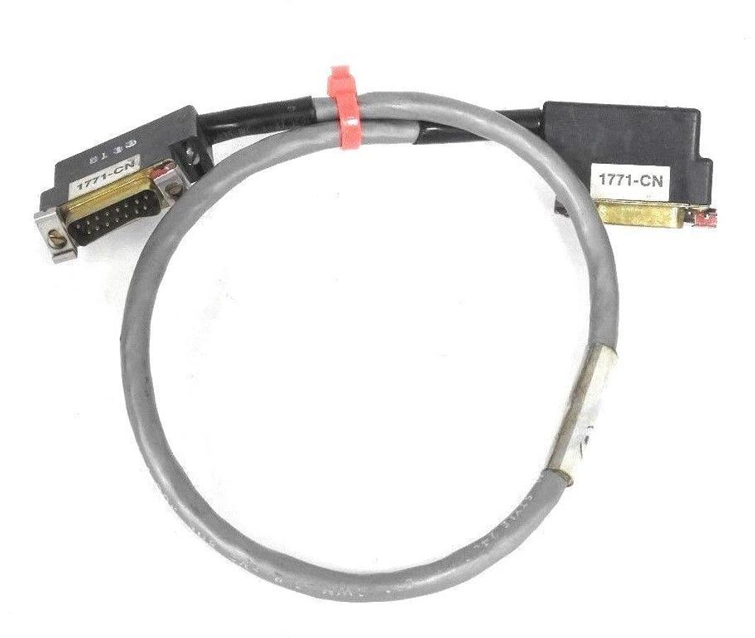 Used LOT OF 2 ALLEN BRADLEY 1771-CN CABLES FOR PLC-2 PROCESSOR 1.5FT/0.46M 1771CN
