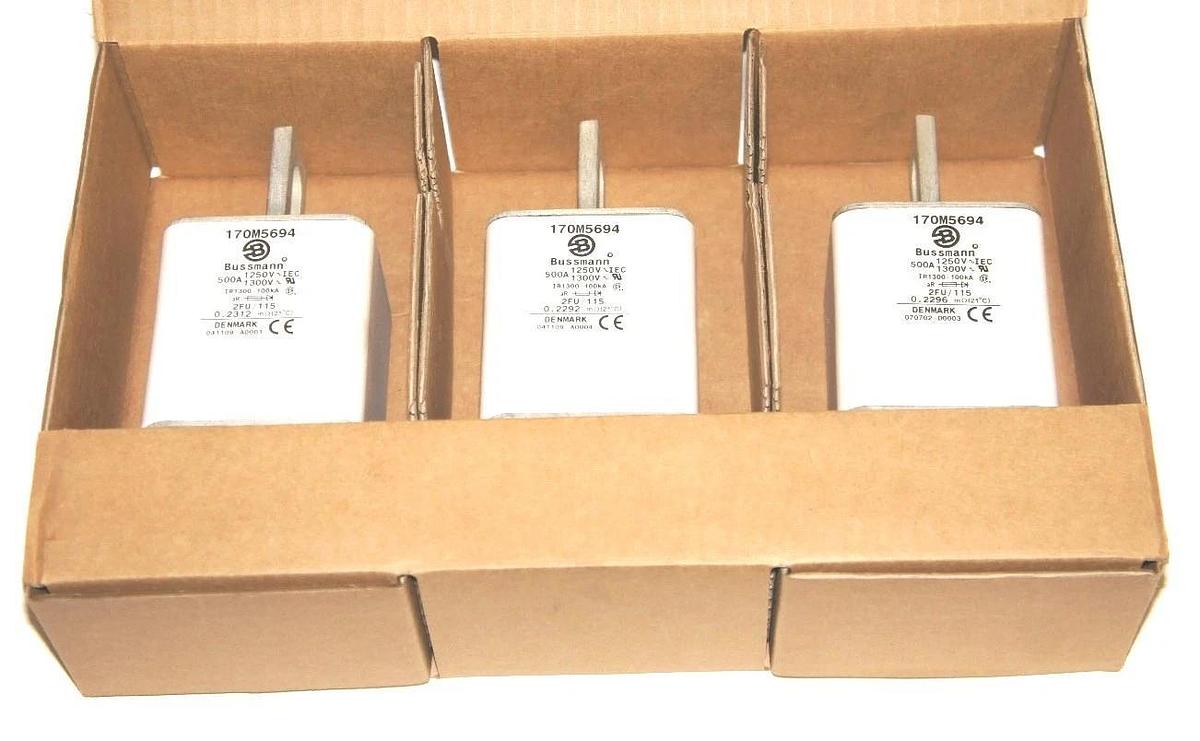 Used BOX OF 3 NEW BUSSMANN 170M5694 FUSES 500 A, 1250-1300 V