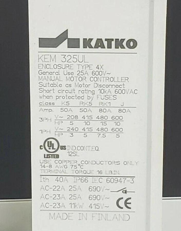 (14) NEW KATKO KEM 325UL ENCLOSED MOTOR DISCONNECT SWITCH HOUSING BASES