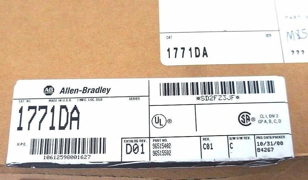 Used NIB ALLEN BRADLEY 1771-DA ASCII I/O MODULE SER. A, CAT REV. D01, F/W REV. C
