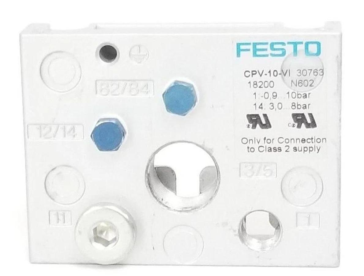 Used FESTO CPV-10-VI PNEUMATIC VALVE MANIFOLD CPV10VI 30763 18200 N602