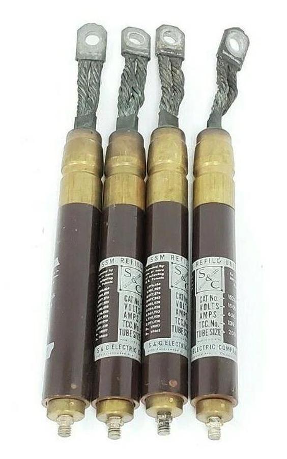 Used LOT OF 4 S&C 152065 SSM REFILL UNITS VOLTS 15000, AMPS. 65E, TCC. NO. 139-3