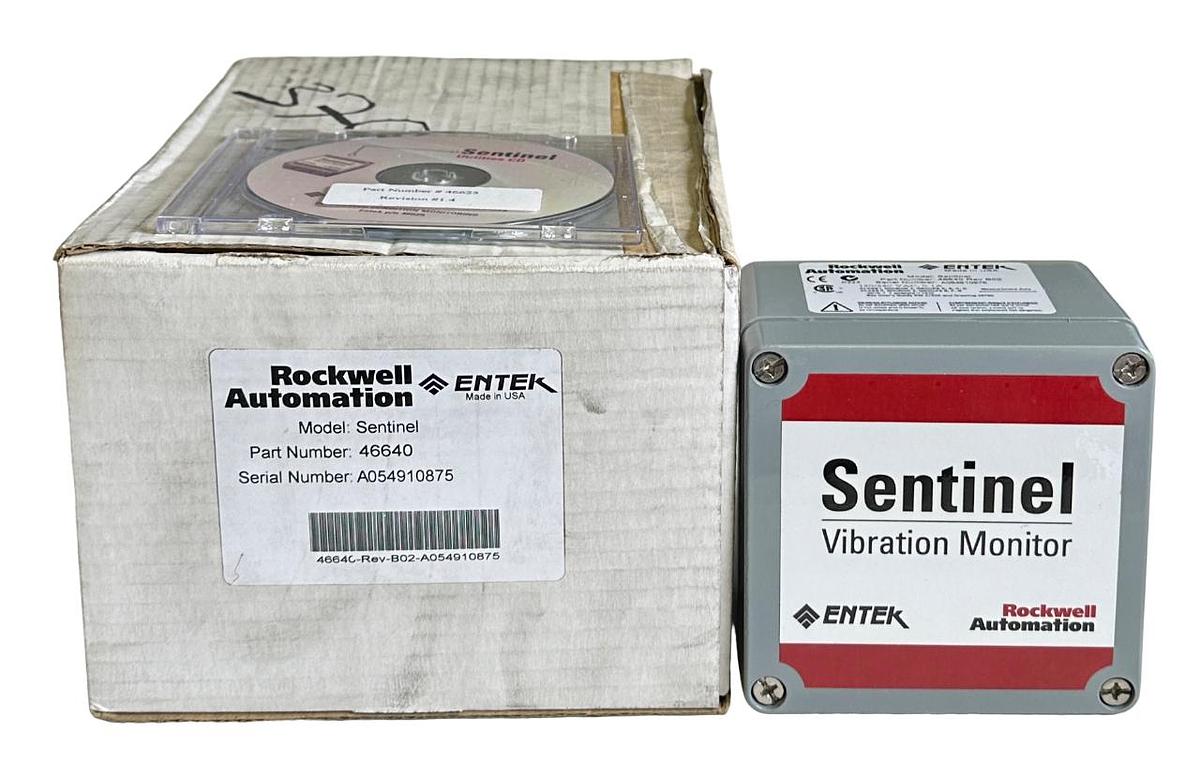 Used NEW ROCKWELL ENTEK 46640 Sentinel VIBRATION MONITOR Rev. B02 120/240VAC NSMP