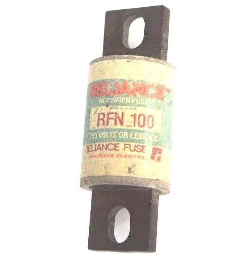 Used RELIANCE RFN 100 RECTIFIER FUSE RFN100 250 VOLTS OR LESS