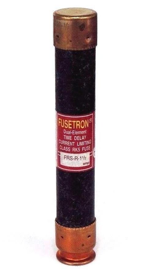 Used LOT OF 6 BUSSMANN FUSETRON FRS-R-1-1/2 DUAL ELEMENT TIME DELAY FUSES FRSR112