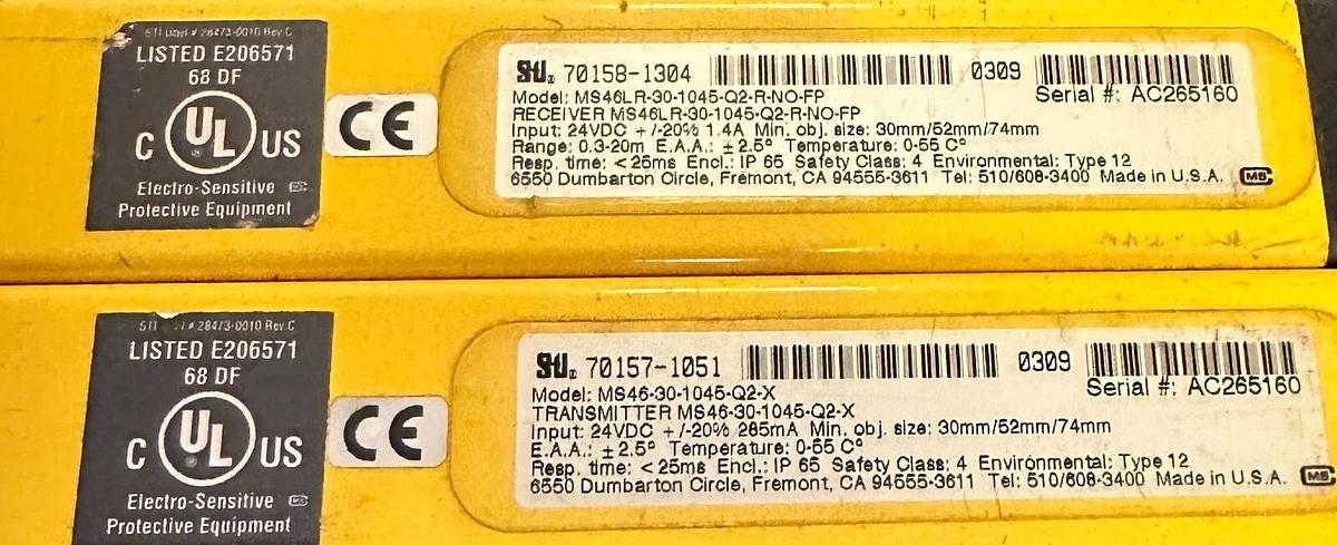Used STI 70157-1051 / 70158-1304 MiniSafe 4600 SERIES MS46L-30-1045-Q2-R-NO-FP *READ