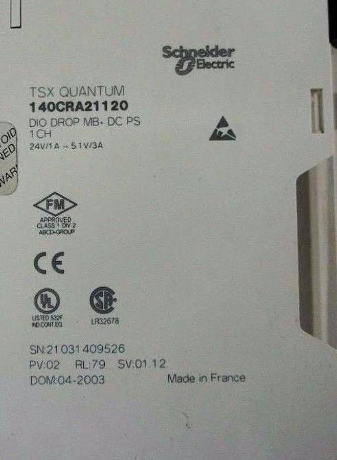 Used NIB SCHNEIDER MODICON 140CRA21120 DIO DROP MB+ DC PS 1CH MODULE 140-CRA-211-20