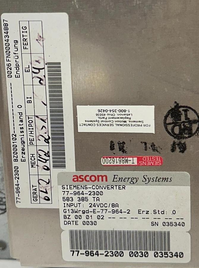 Refurbished SIEMENS 6FC5203-0AB13-0AA1 SINUMERIK FM 840D ; OP 031 FLAT OPERATOR PANEL REP.