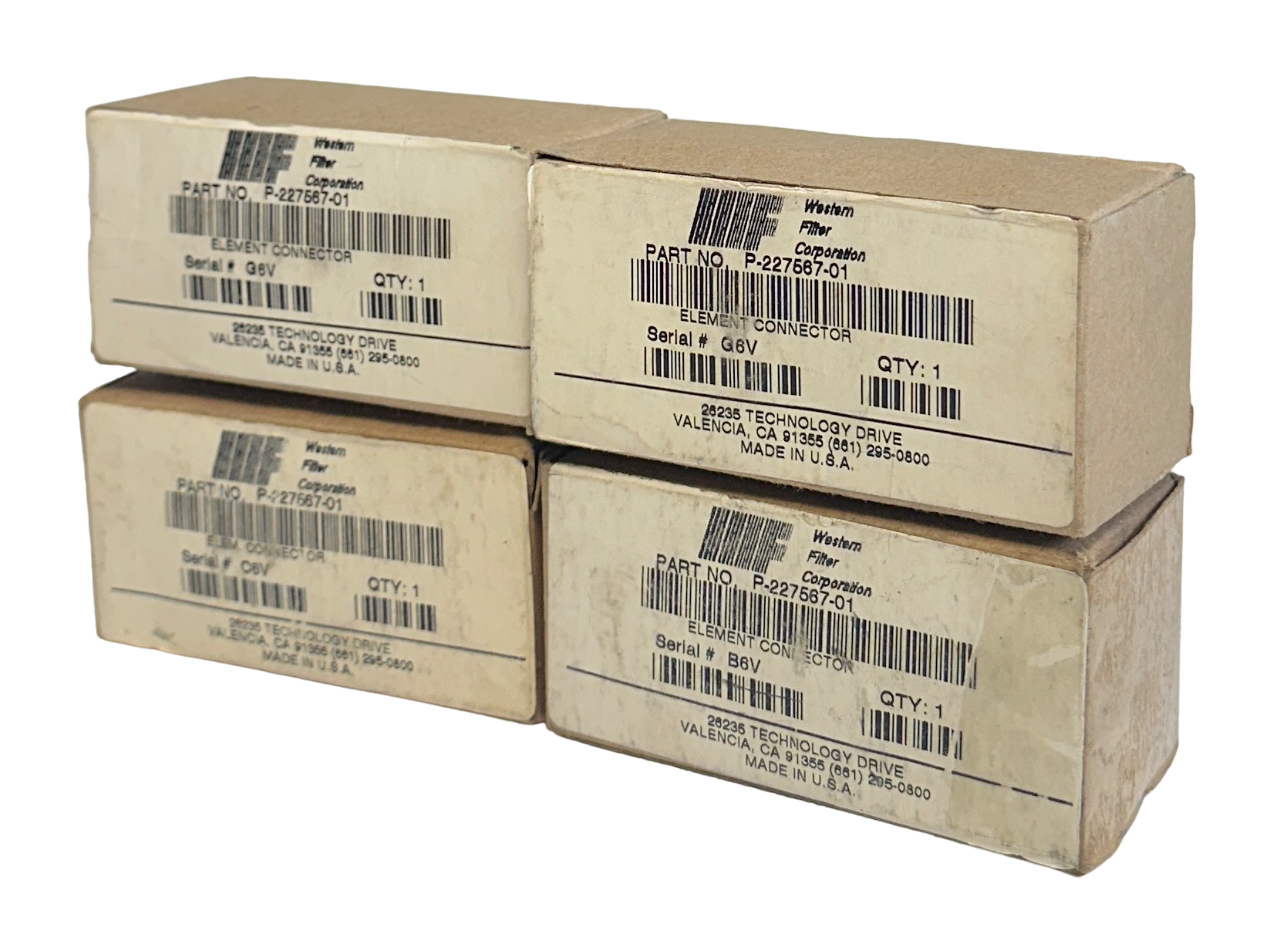Used 4 NEW WESTERN FILTER CORP P-227567-01 / P22756701 ELEMENT CONNECTORS NSMP
