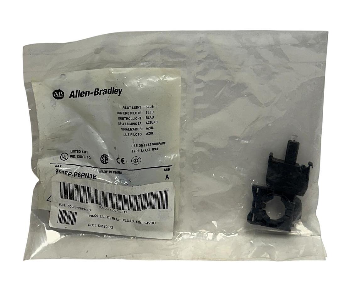 ALLEN BRADLEY 800FP-P6PN3B /A BULLETIN 800FP PILOT LIGHT BLUE 24VAC/DC NSFS