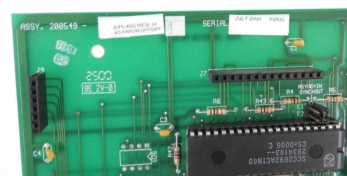 Used MDI MONITOR DYNAMICS, INC. RTU-180 PROCESSOR ASSY. 200549,K B75-400 REV. H