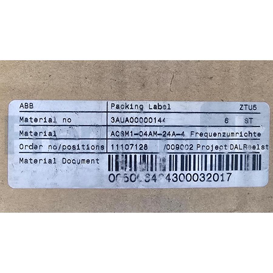 ABB ACSM1-04AM-024A-4 | 3AUA0000014471 Motion Control Drive 15HP 480V 24A NSMP