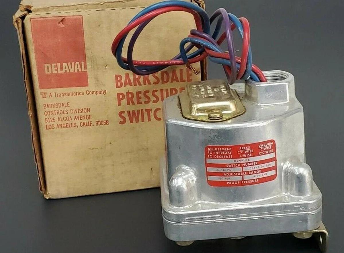 NIB DELAVAL BARKSDALE D1M-H18 PRESSURE SWITCH D1MH18