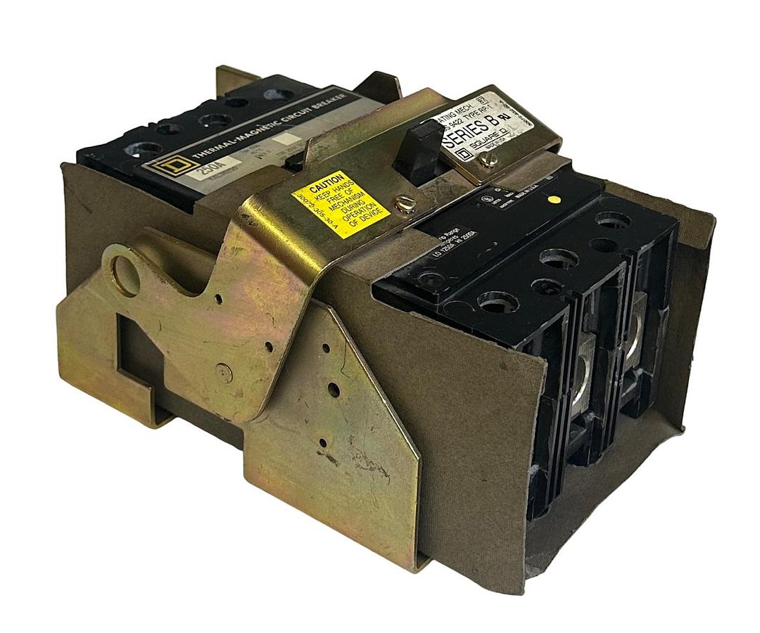 Used SQUARE D KAL36250 THERMAL-MAGNETIC CIRCUIT BREAKER 250A W/ 9422-RP-1 /B MECH
