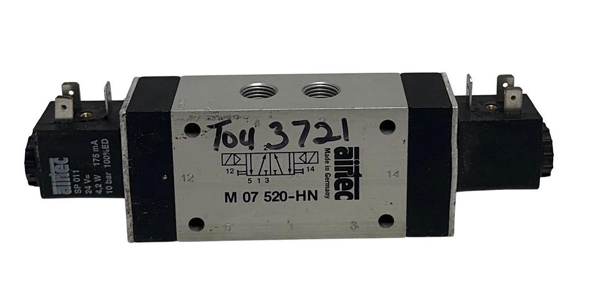Used AIRTEC M 07 520-HN / M07520HN SERIES M-07 VALVE 5/2-WAY DOUBLE SOLENOID USNP