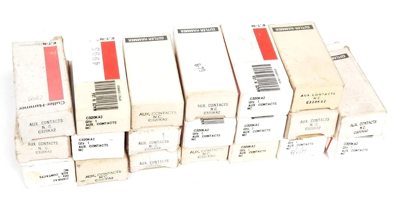 LOT OF 20 NIB CUTLER-HAMMER C320KA2 AUXILIARY CONTACTS 600V MAX AC SER. A2