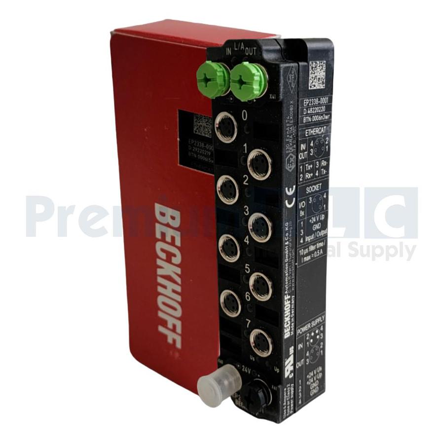 Used BECKHOFF EP2338-0001 EtherCAT BOX 8-CHANNEL DIGITAL I/O MODULE 24VDC NEW