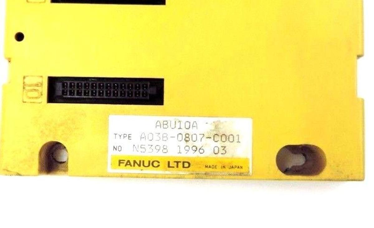 Used LOT OF 2 FANUC A03B-0807-C001 10 MODULE BASE UNITS ABU10A, A03B0807C001