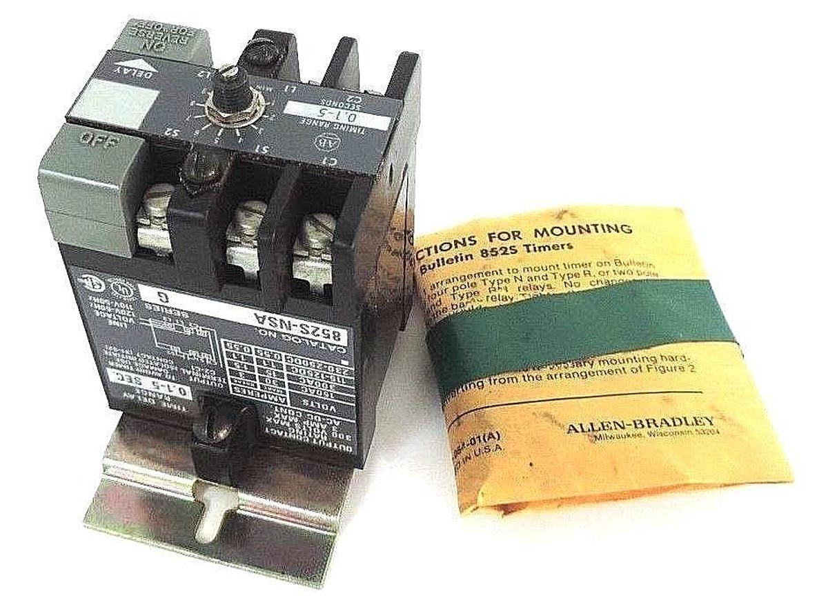 Used NEW ALLEN BRADLEY 852S-NSA SER. G SOLID STATE TIMING MODULE 0.1-5 SEC