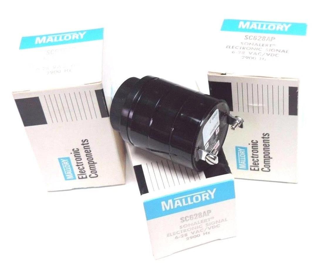 Used LOT OF 3 NIB MALLORY SC628AP SONALERT ELECTRONIC SIGNAL 6-28 VAC/VDC, 2900 HZ