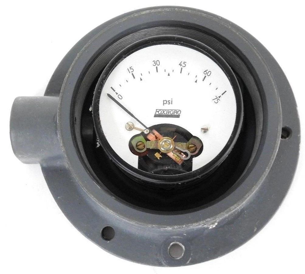 Used FOXBORO 65FS-FDJB-C FIELD MOUNTED INDICATING PRESSURE GAUGE 0-75PSI, 65FSFDJBC