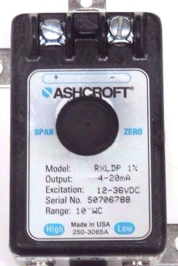 Used ASHCROFT ASH-RX-D-100-B-M-MB4-42-B-10X PRESSURE TRANSMITTER RXLDP, 4/20MA