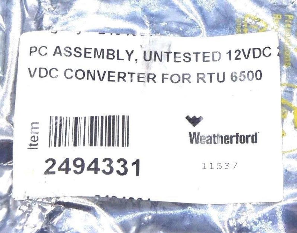 Used NEW WEATHERFORD RT6500-051-00 DC/DC COVERTER BOARD REV. B2, RT650005100
