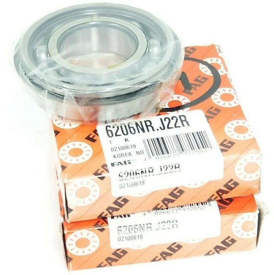 Used LOT OF 2 NIB FAG 6206NR.J22R BALL BEARINGS 6206NR