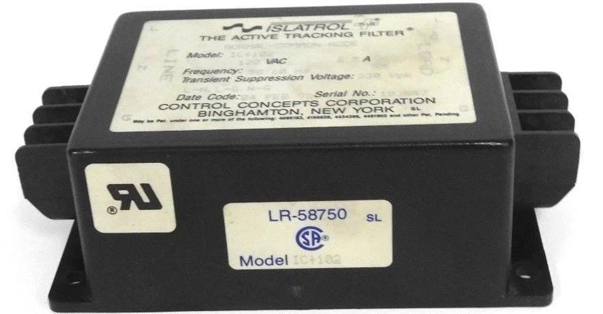 Used ISLATROL IC+102 ACTIVE TRACKING FILTER 120VAC, 2.5A, 50/60HZ, IC102