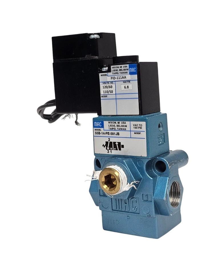 Used MAC 55B-14-PE-591JB SOLENOID VALVE W/ PID-111AA