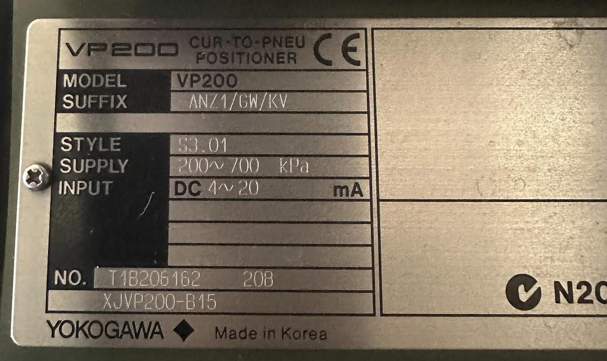 Used NEW VALTEK GV01 1'' VALVE D4STV12 W/ YOKOGAWA VP200 POSITIONER VP200-ANZ1/GW/KV