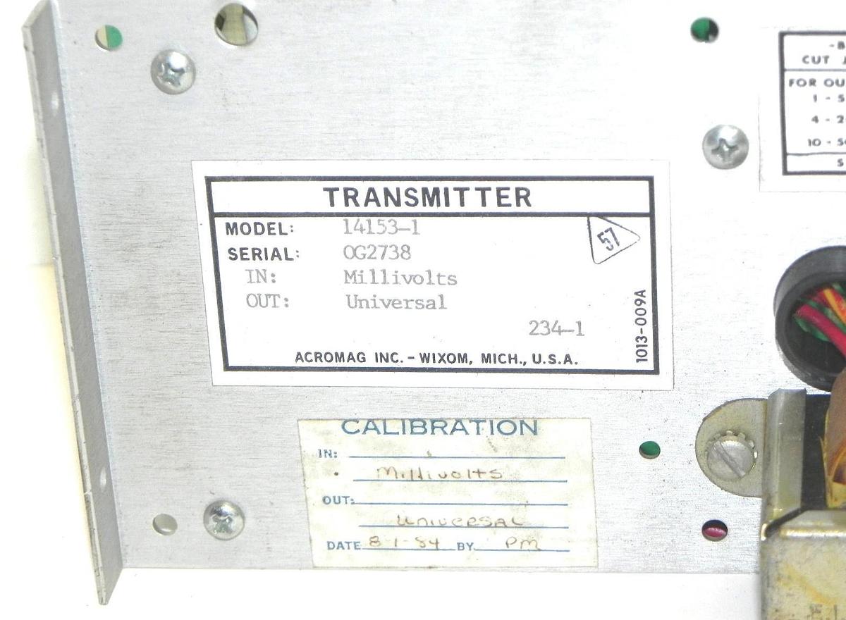 Used ACROMAG 14153-1 TRANSMITTER 1018-019G, SERIAL NUMBER 0G2738