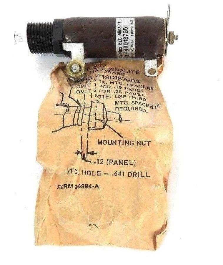 NEW WESTINGHOUSE 449D187G51 PILOT LIGHT 50V AMBER EZC MINALITE W/ 449D187G03