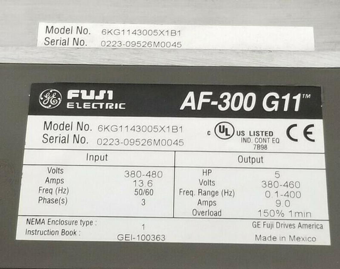 Used FUJI ELECTRIC 6KG1143005X1B1 INVERTER DRIVE AF-300 G11 5HP TPA-G11S (INCOMPLETE)