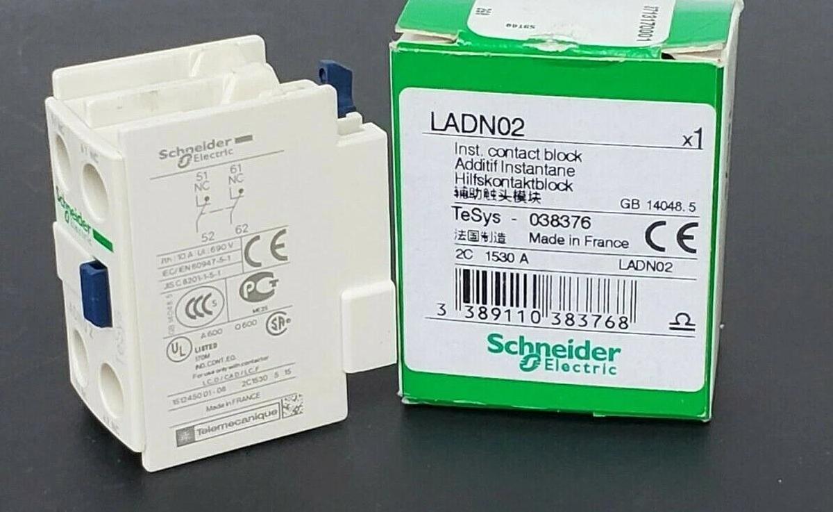 Used NIB SCHNEIDER ELECTRIC LADN02 INST. CONTACT BLOCK