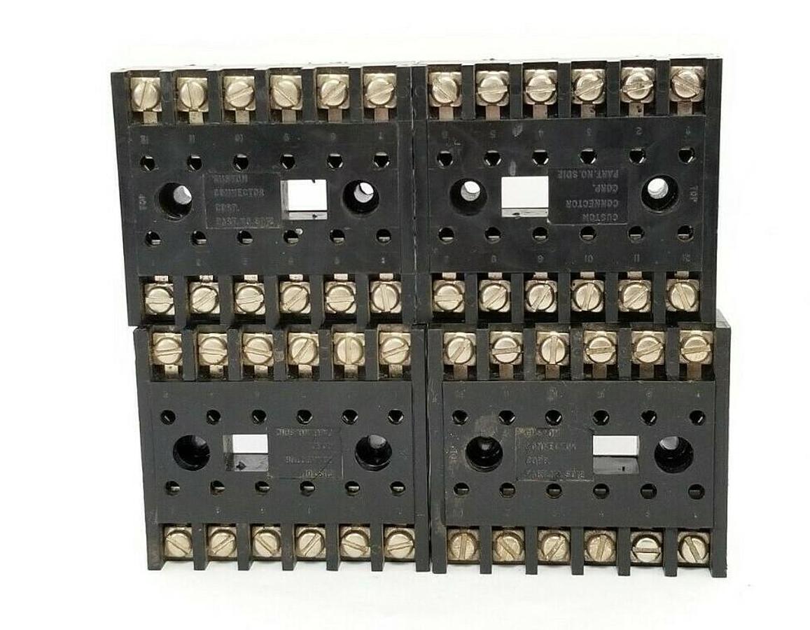 Used LOT OF 4 CUSTOM CONNECTOR CORP. SD12 RELAY BASES