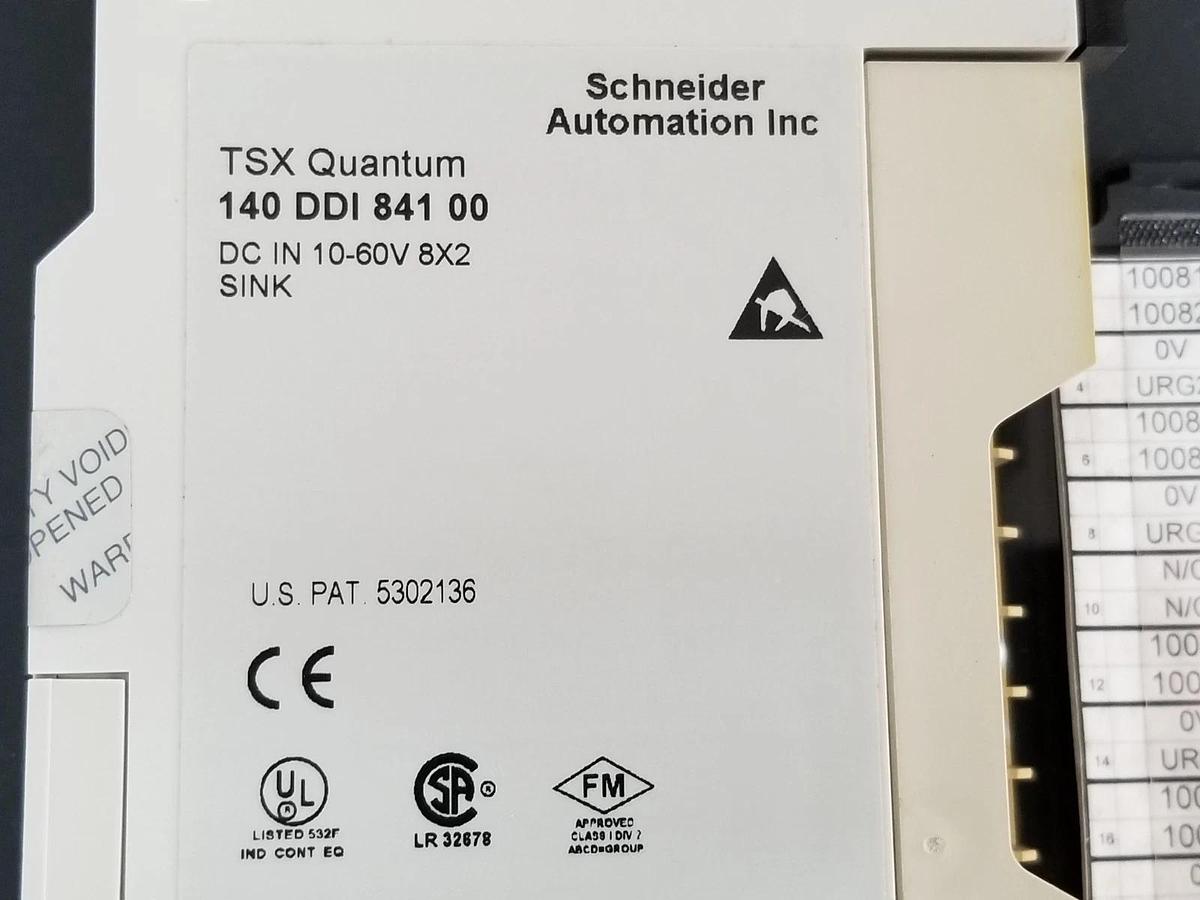 Used SCHNEIDER AUTOMATION 140 DDI 841 00 INPUT MODULE REV. 11.00 W/ 140XTS-002-00