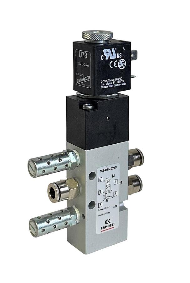 NEW CAMOZZI 358-015-02TF / 35801502TF 5/2-WAY SINGLE SOLENOID VALVE W/ U73 COIL