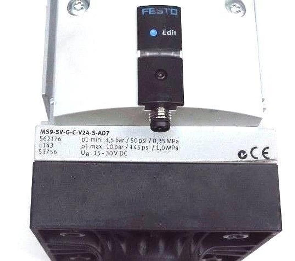 Used FESTO MS9-SV-G-C-V24-AD7 SOFT START/QUICK EXHAUST VALVE 562176 W/ U-1-B SILENCER