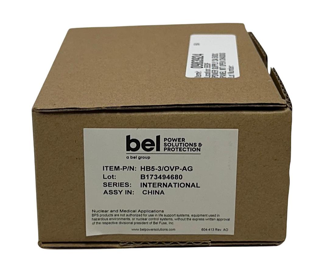 Used BEL POWER SOLUTIONS HB5-3/OVP-AG / HB53OVPAG POWER SUPPLY 5VDC/3A OUTPUT NSMP