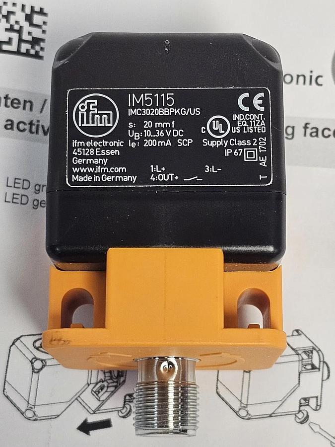 Used NIB IFM EFECTOR IMC3020BBPKG/US-100-DPS INDUCTIVE SENSOR IM5115
