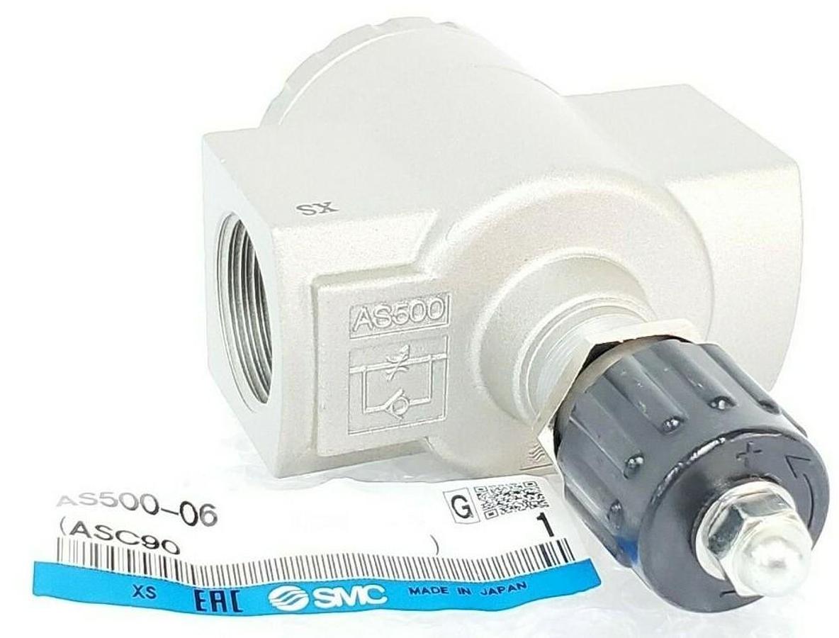 Used LOT OF 5 NEW SMC AS500-06 FLOW CONTROL VALVES 3/4" NPT ASC90 AS50006